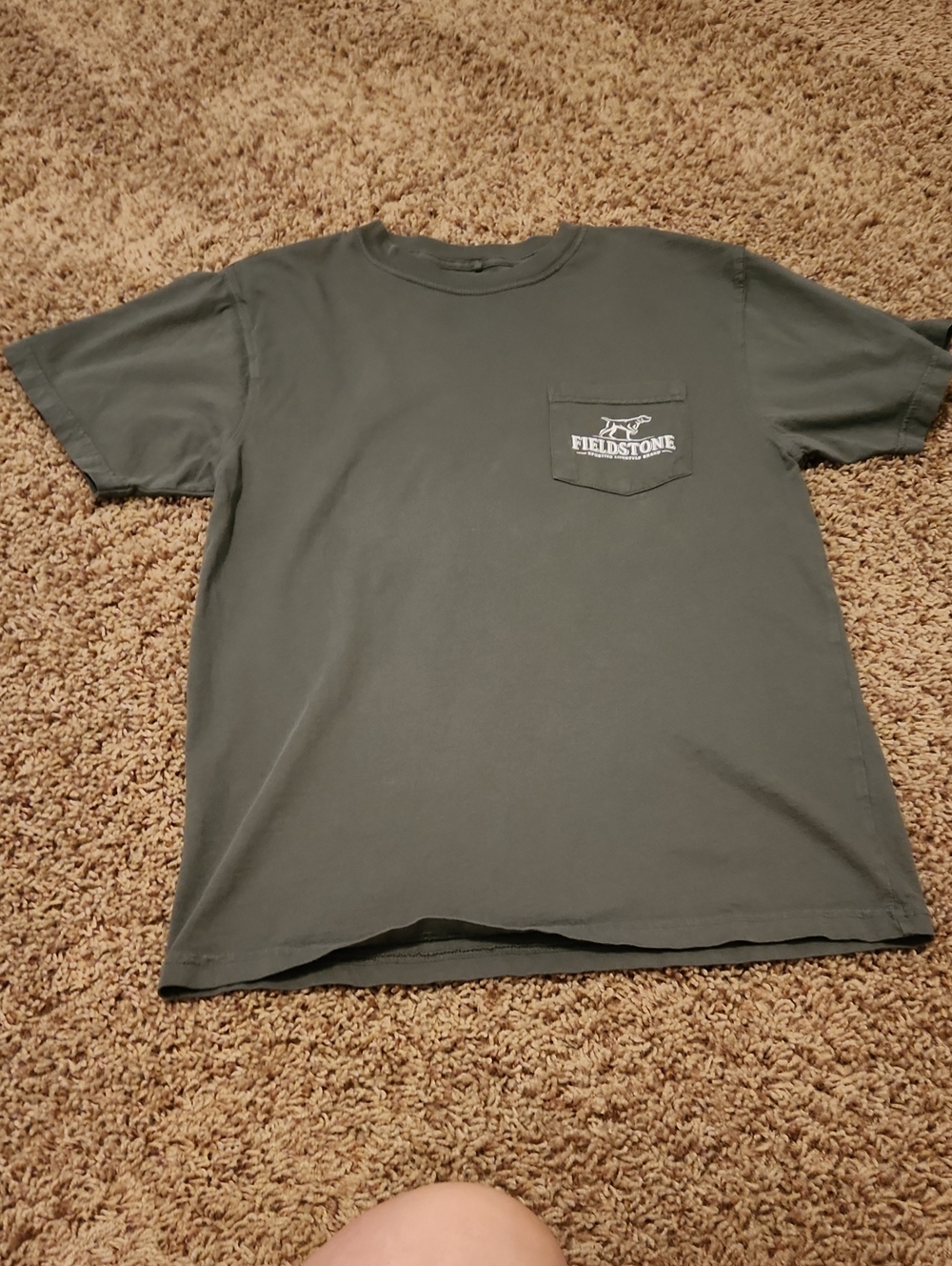 Fieldstone Kids Short Sleeve Pocket Tee in Olive